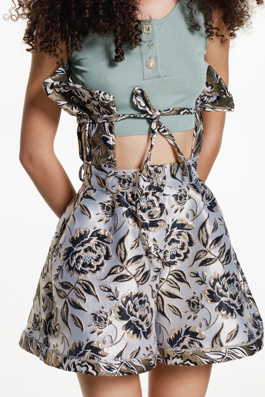 Payat Brocade Shorts Gold - Image 3