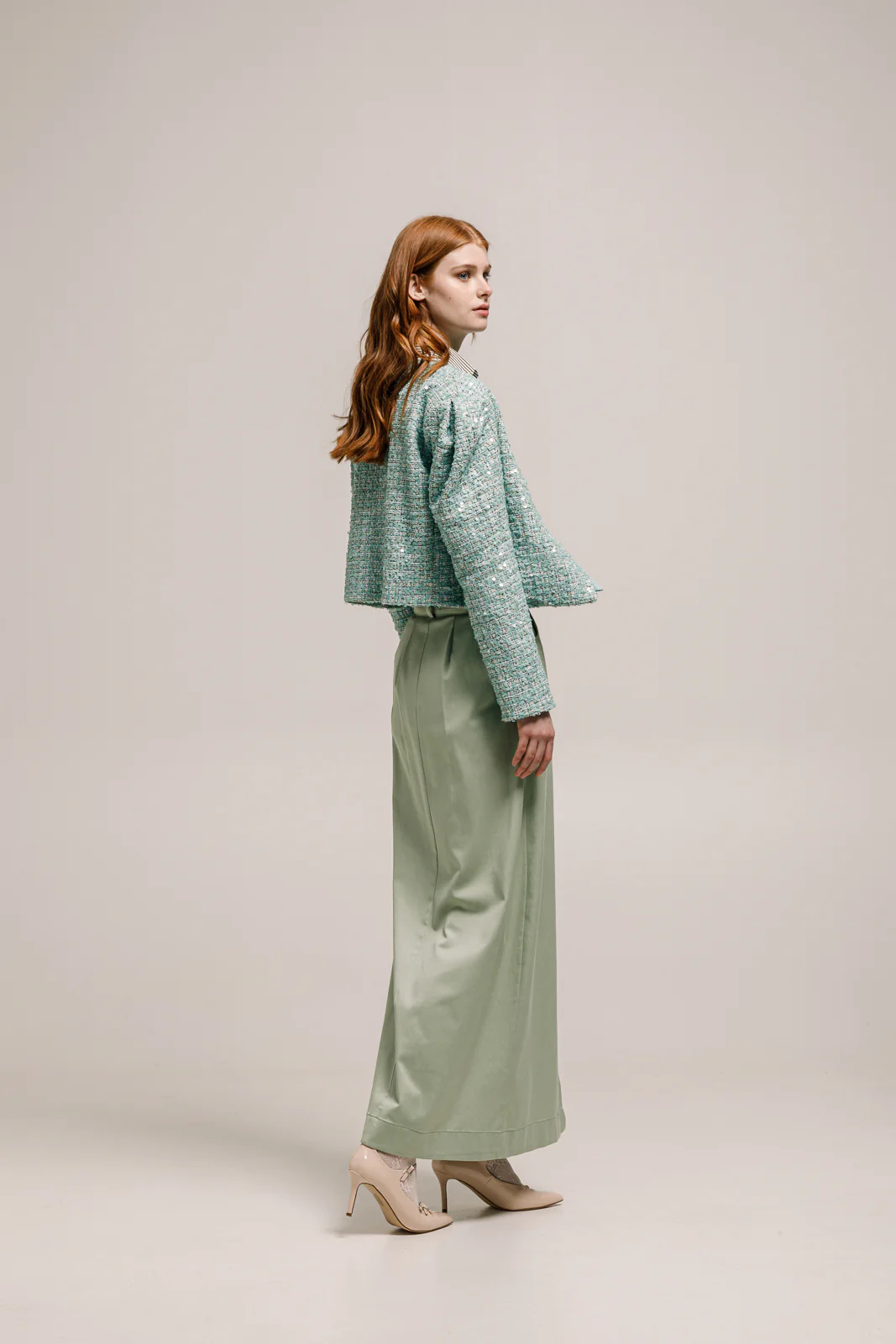 Sabu Cropped Blazer Sequined Mint - Image 4