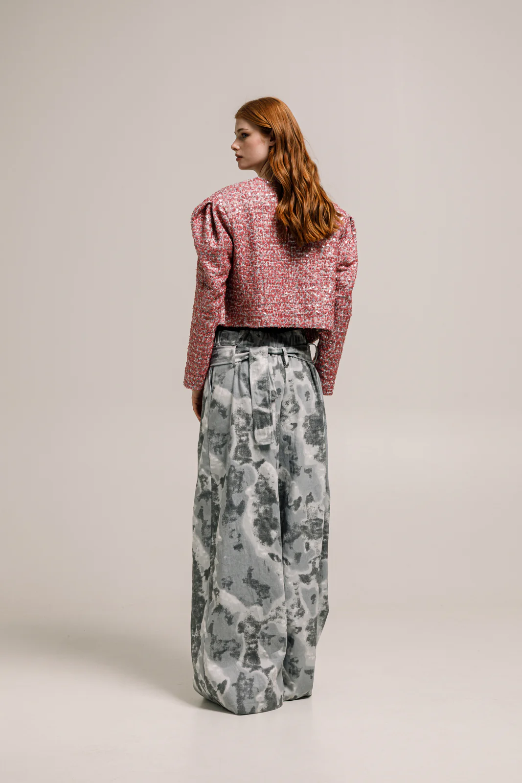 Sabu Cropped Blazer Sequined Coral - Image 4