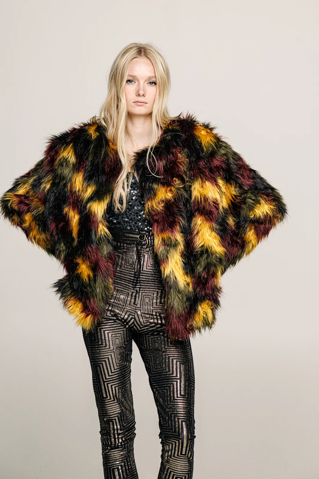 Sani Eco-Fur Coat Polychrome - Image 4