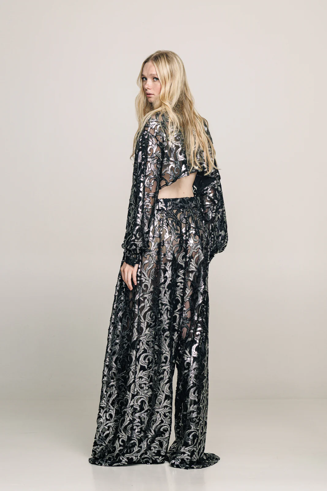 Tenaya Pants Embroidered Silver - Image 3