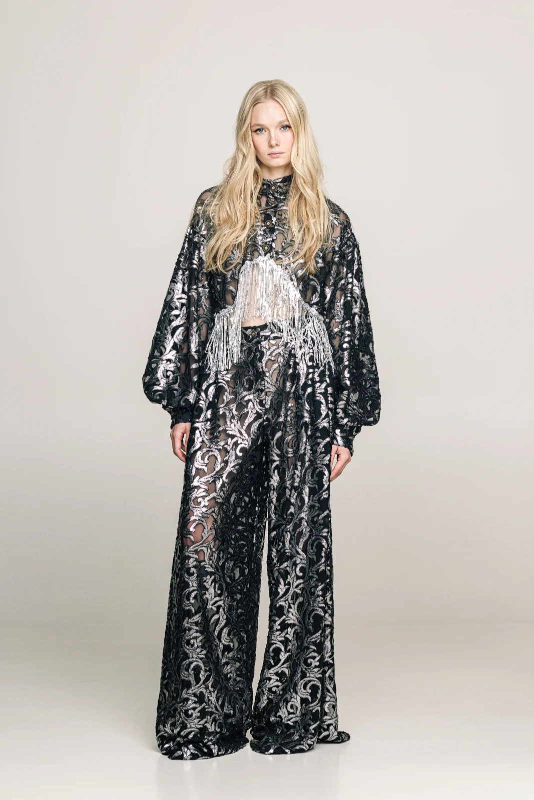 Tenaya Pants Embroidered Silver - Image 5