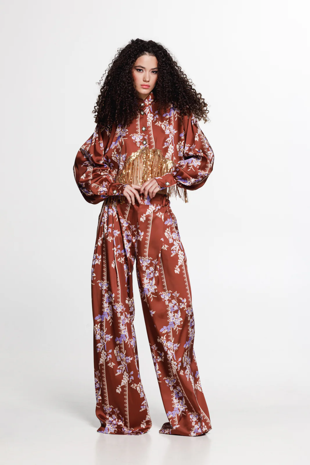 Tenaya Shirt Printed Chocolate Brown - Image 3