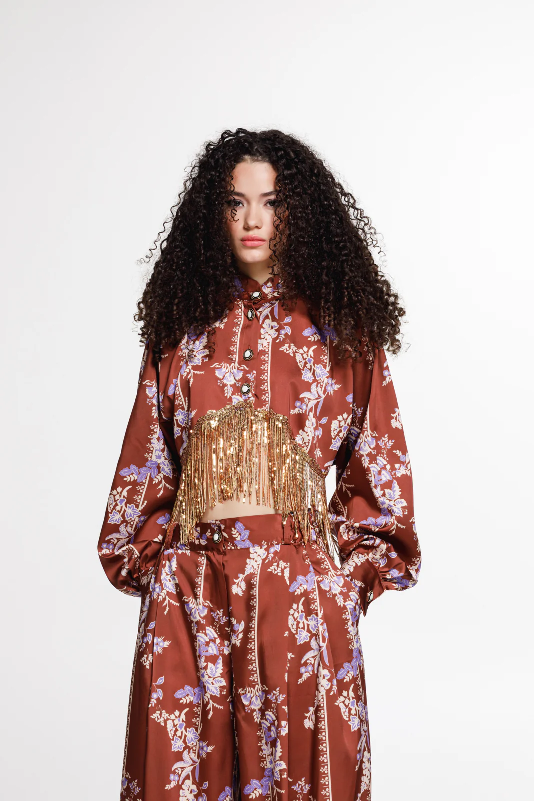 Tenaya Shirt Printed Chocolate Brown - Image 5