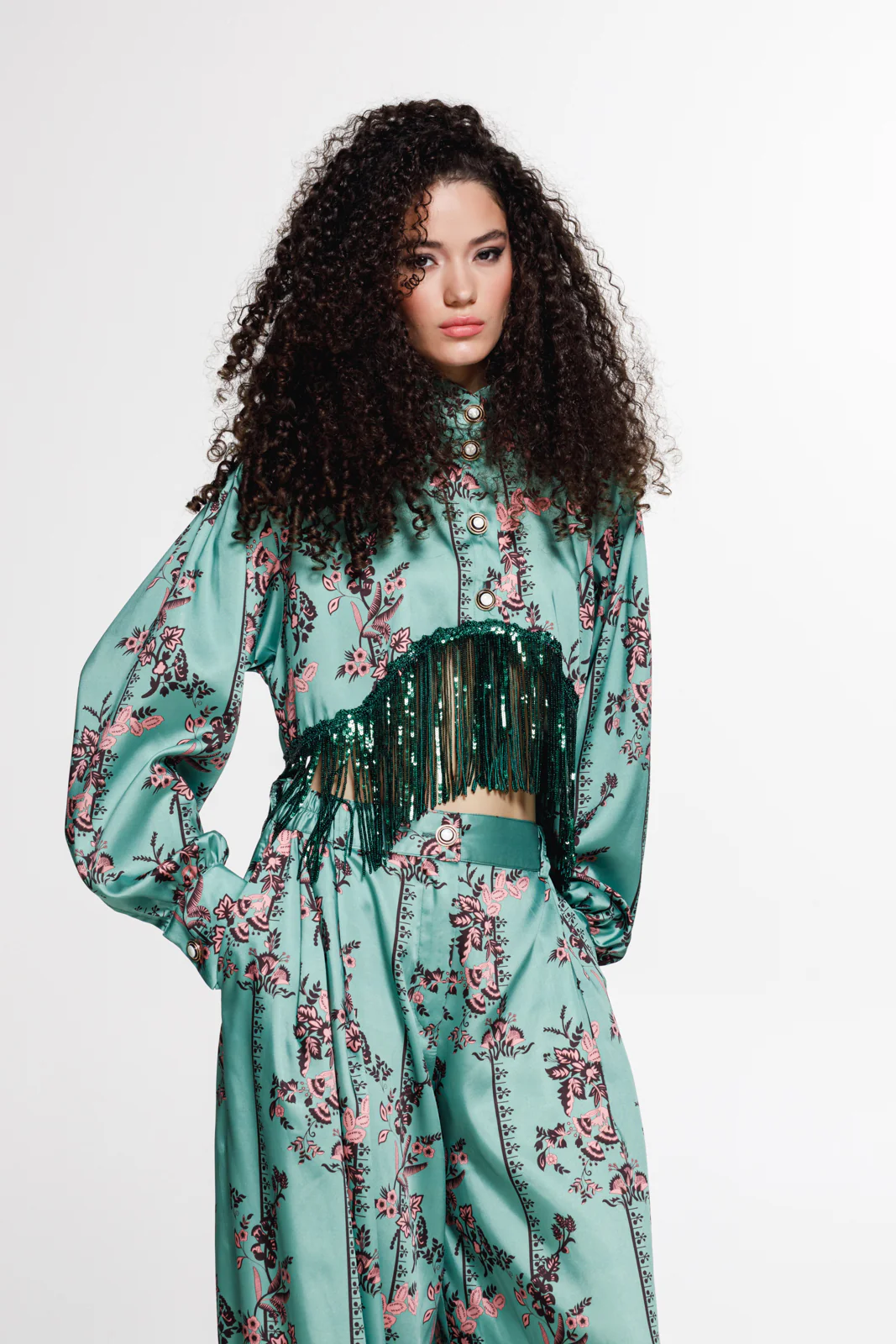 Tenaya Shirt Printed Emerald Green - Image 3