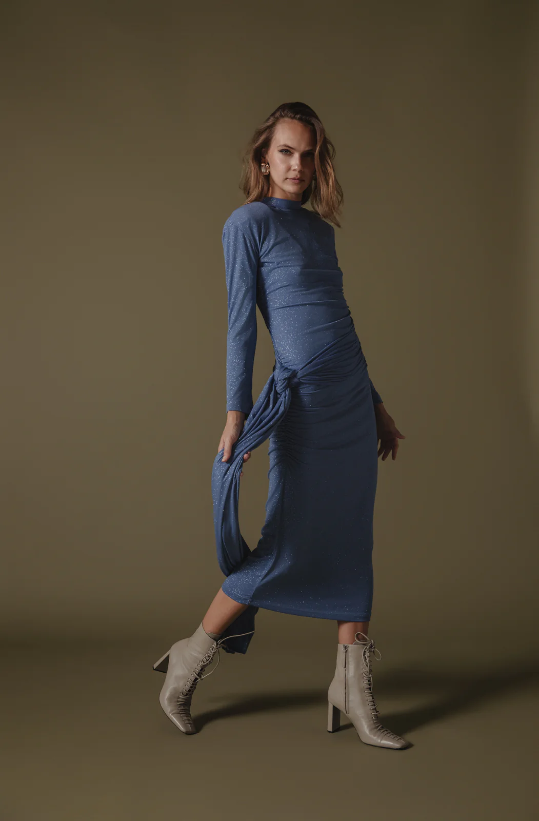 Etenia Glitter Dress Light Blue - Image 3