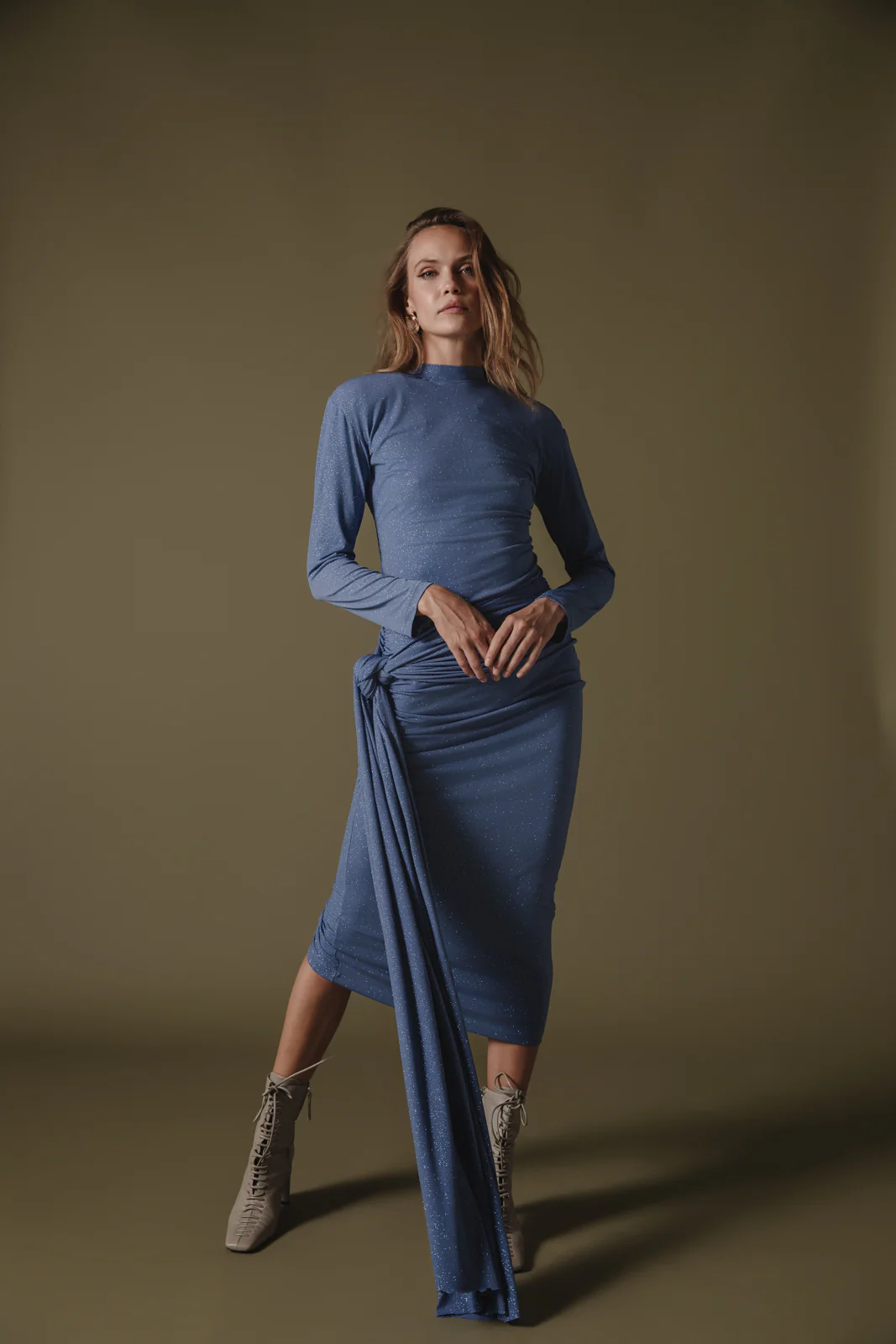 Etenia Glitter Dress Light Blue - Image 4