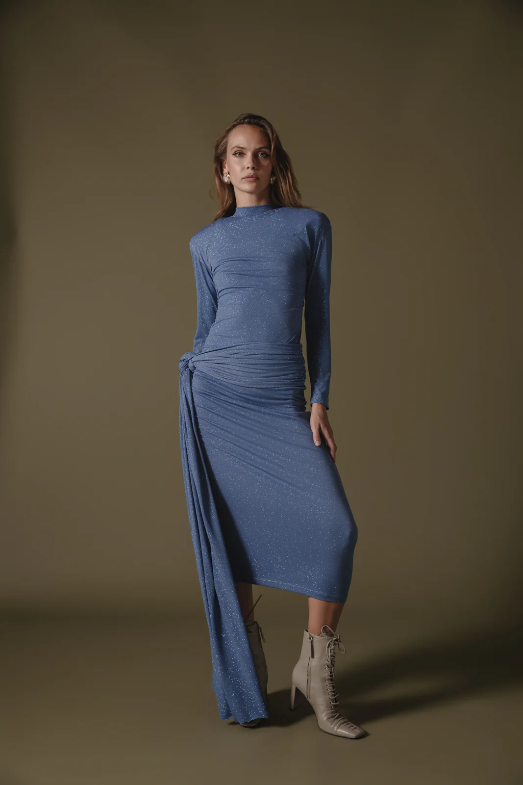 Etenia Glitter Dress Light Blue - Image 6