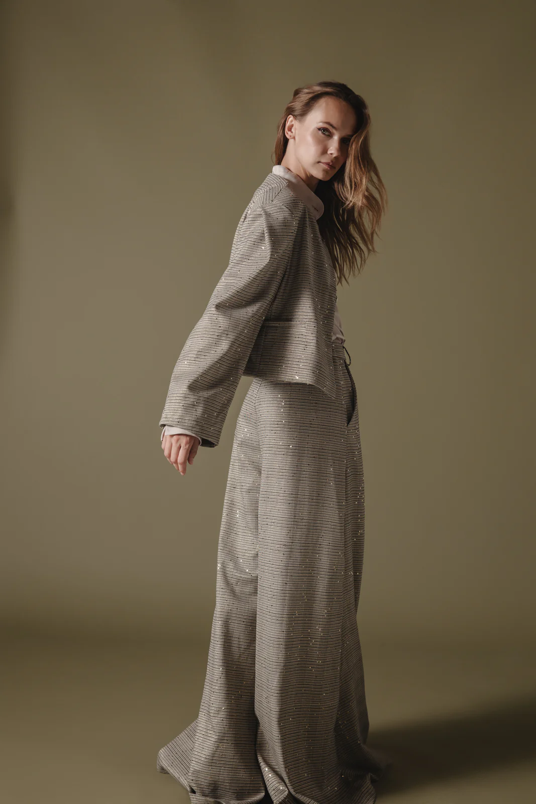 Ezhno Blazer Plaid Beige - Image 6