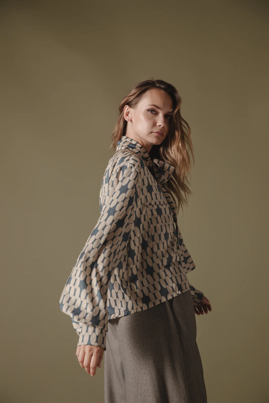 Jacy Shirt Printed Beige - Image 3