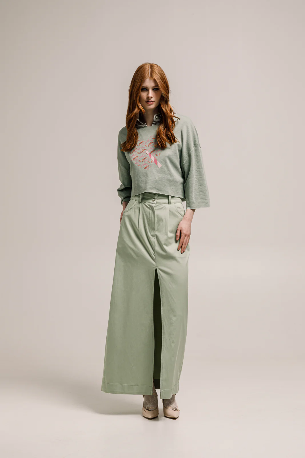 Nita Cropped T-Shirt Mint - Image 3