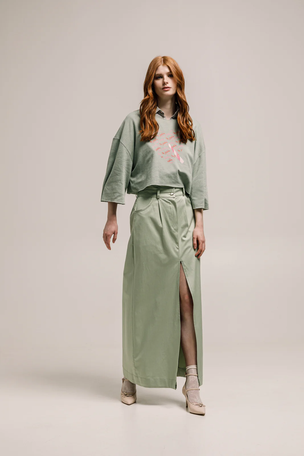Nita Cropped T-Shirt Mint - Image 5