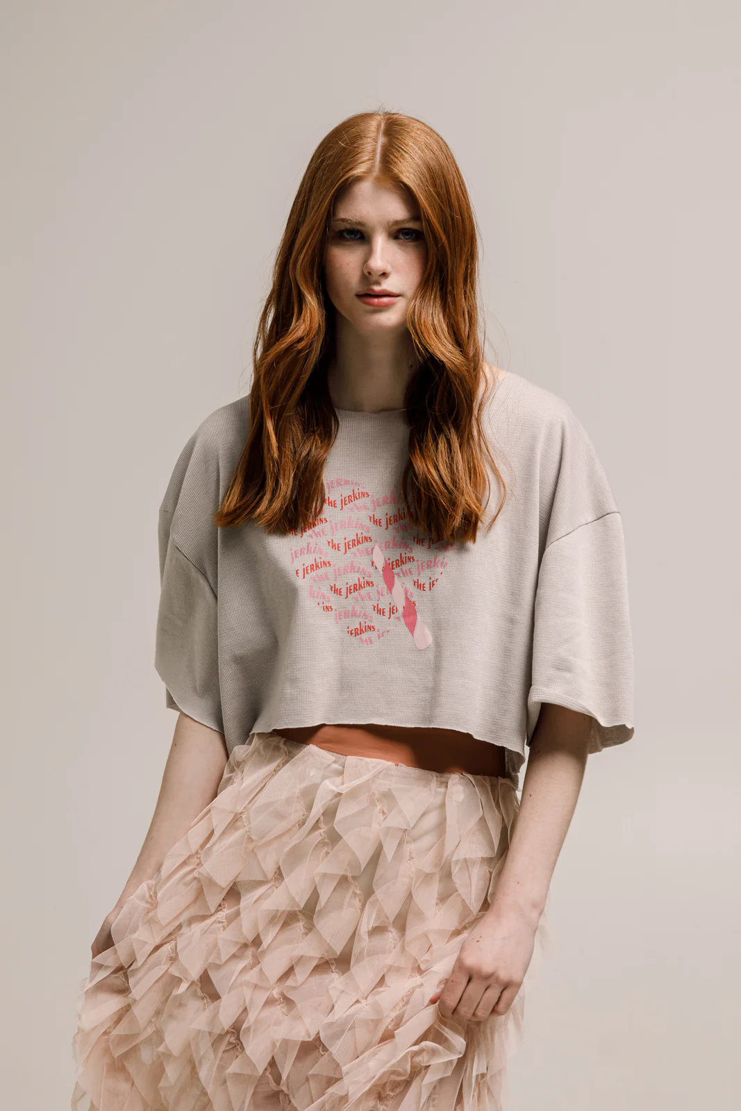 Nita Cropped T-Shirt Cream - Image 3