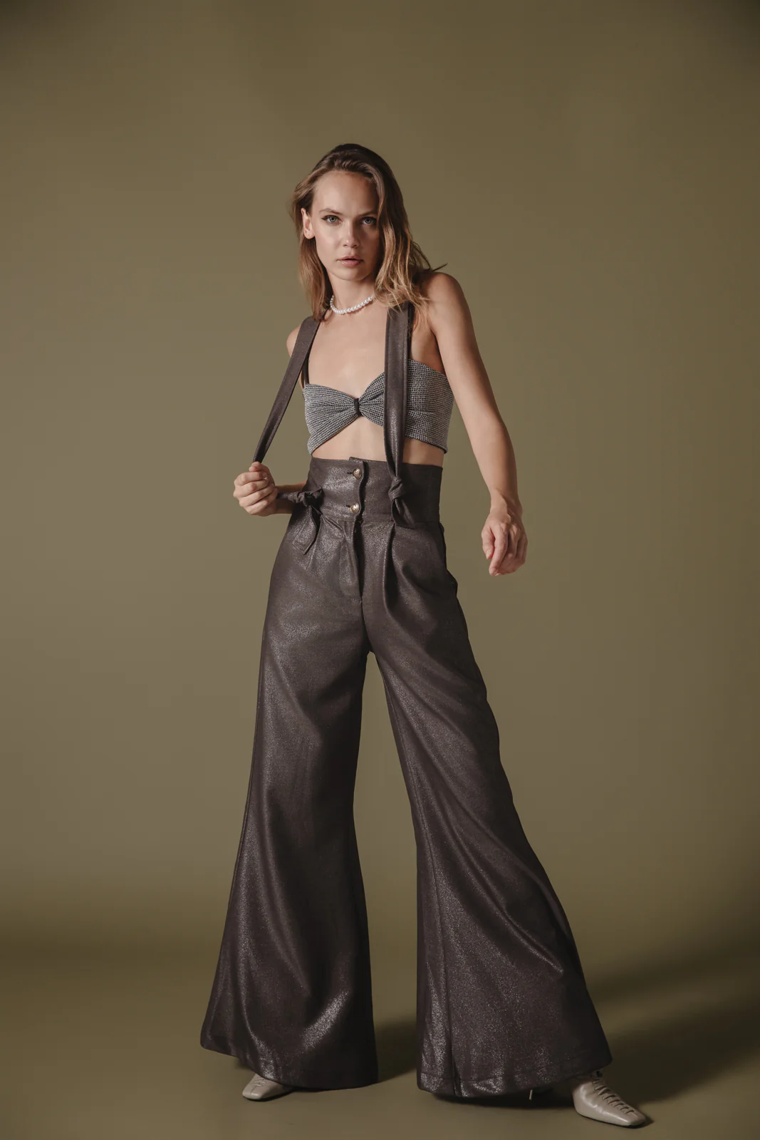 Tansy Pants Metallic Charcoal - Image 3