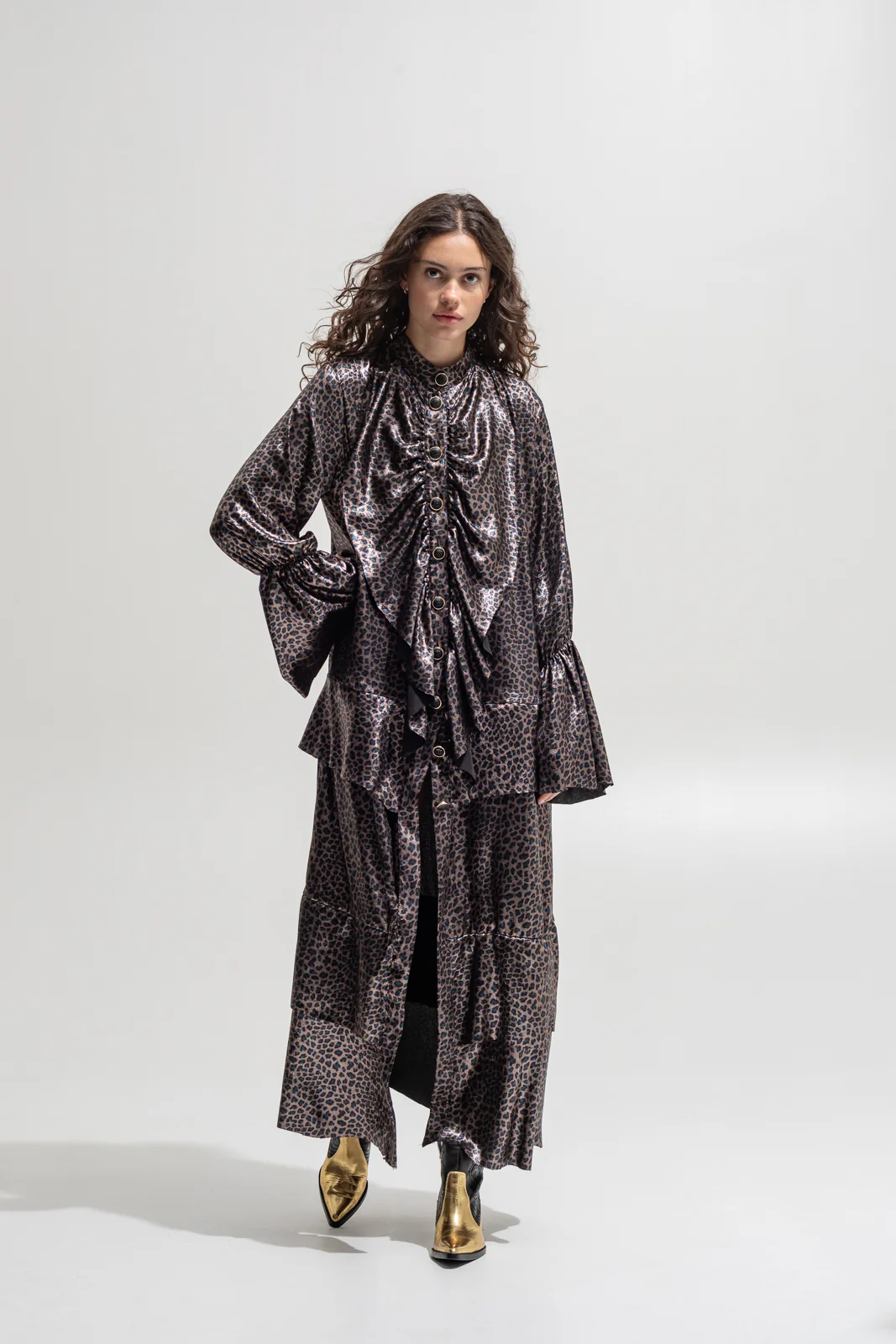 Wanetta Dress Printed Brown - Image 3