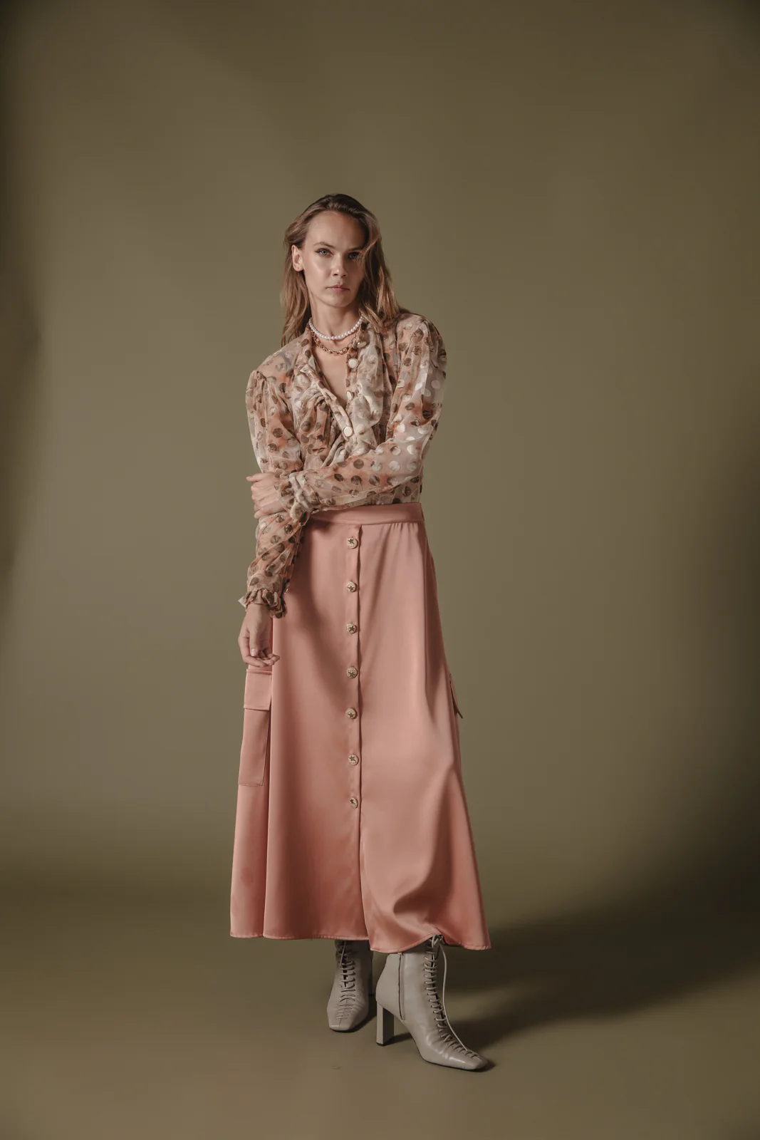 Wapeka Cargo Skirt Peach - Image 4
