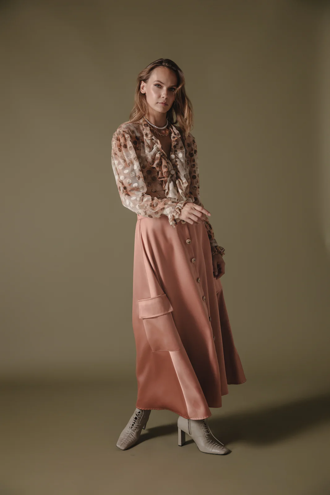 Wapeka Cargo Skirt Peach - Image 5